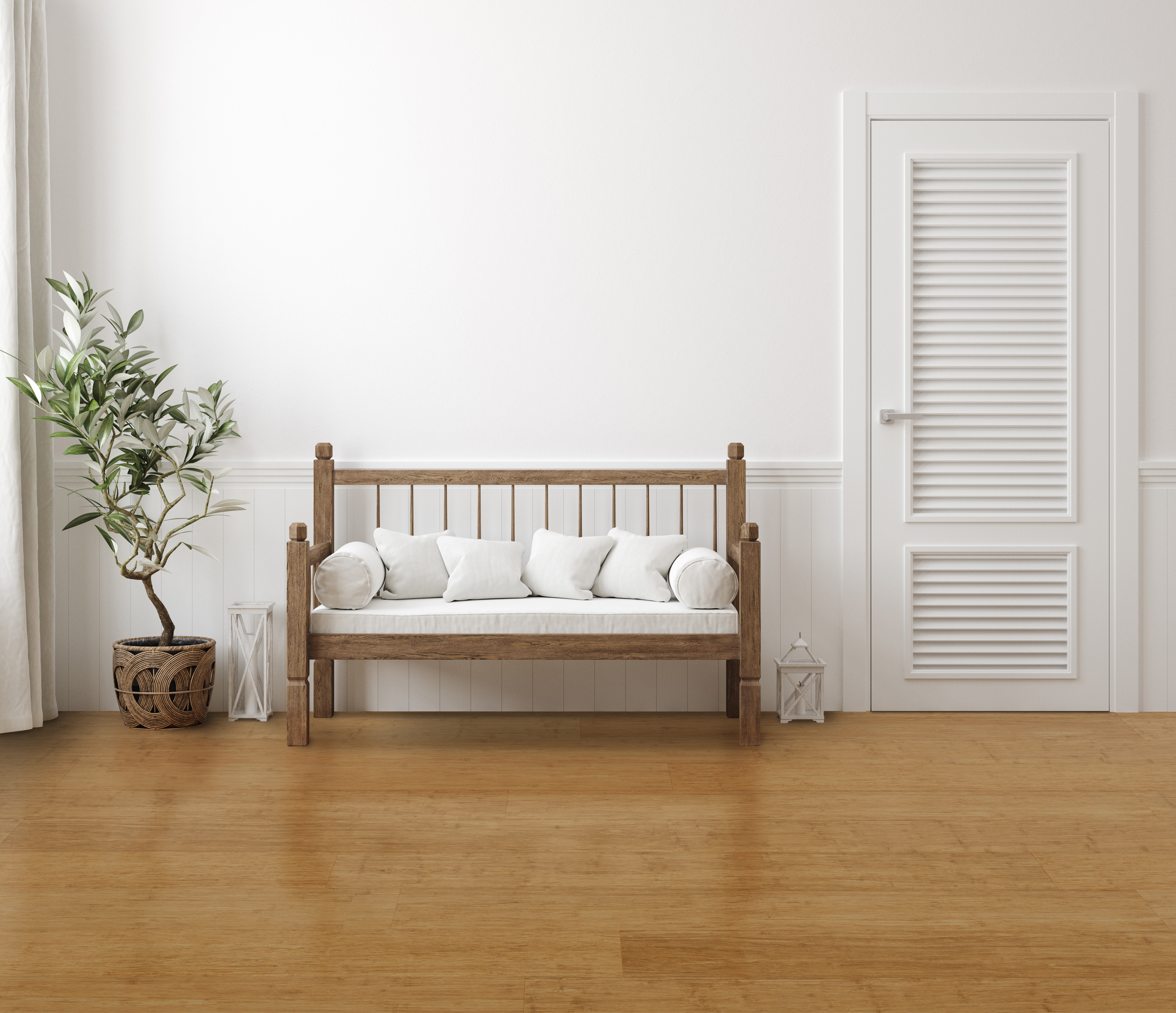 Mocha Bamboo Flooring - Mid-Century Modern Style