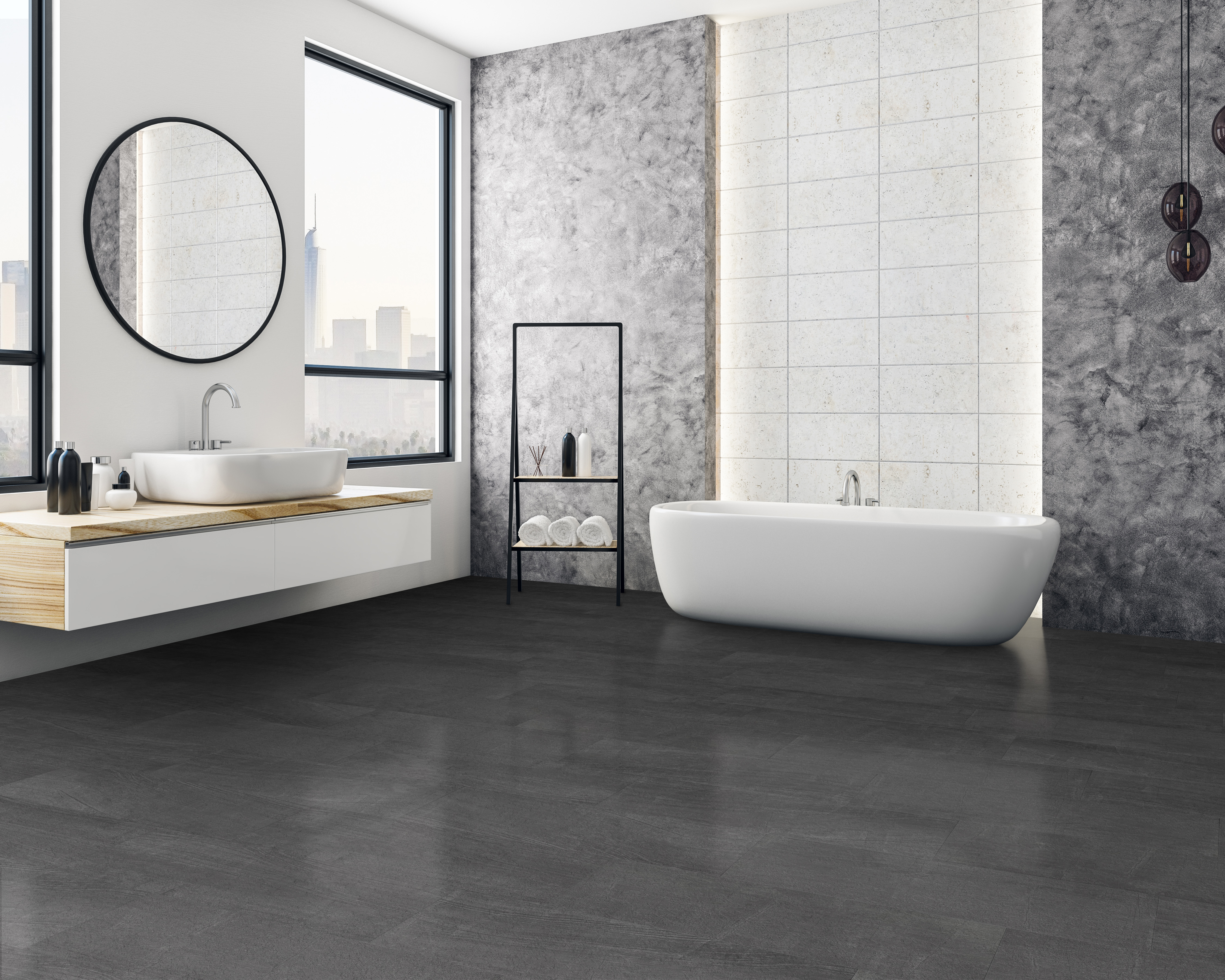 CALI Shorebreak Black Sands Marble laminate flooring
